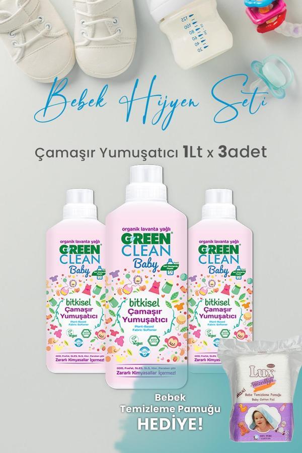 U Green Clean Baby Çamaşır Yumuşatıcı 1 L x 3 Adet ve Hediyeli - Image 1