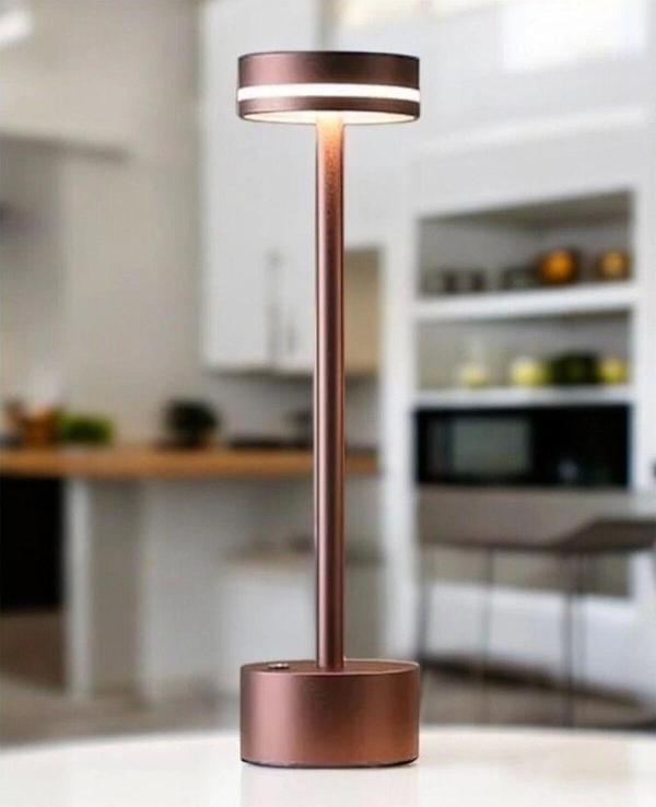Shumanss Göksu Dekoratif Şarjlı Led Masa Lambası Rose Gold - Image 1