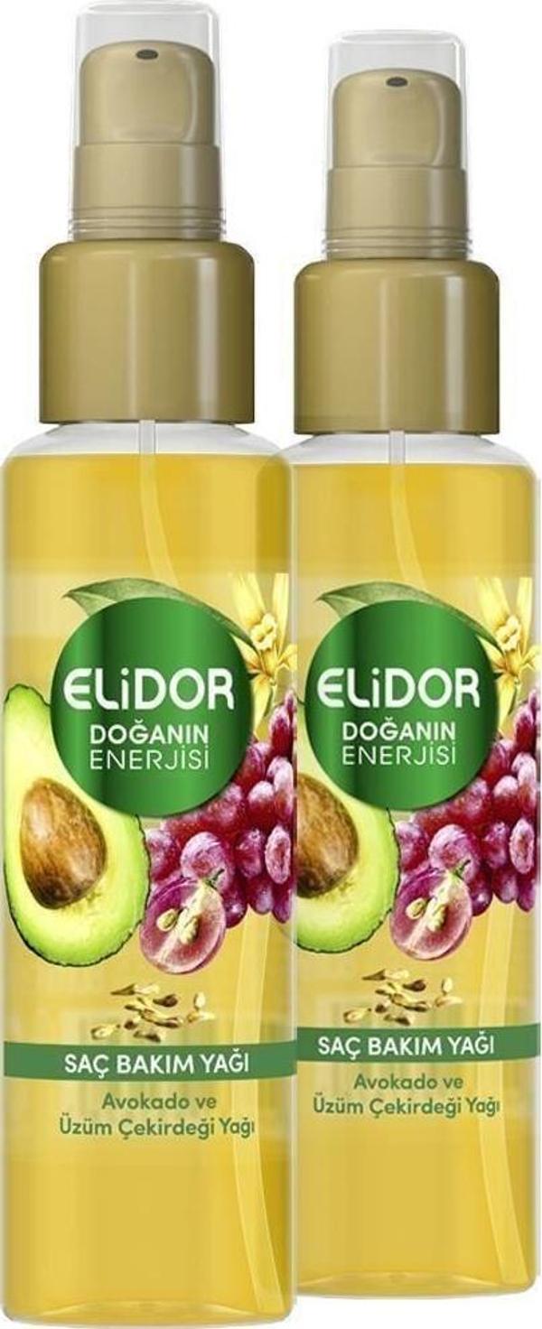 Elidor Doğanın Enerjisi Kalın Ve Gür Saçlar Avokado, Üzüm Çekirdeği Özlü Saç Bakım Yağı 80 Ml X 2 - Image 1
