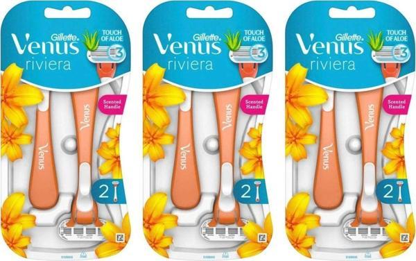 Gillette Venus Riviera Kadın Tıraş Bıçağı 6'Lı (2X3) - Image 1