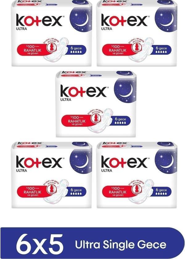 Kotex Ultra Gece Hijyenik Ped 6'Lı X 5 Adet - Image 1