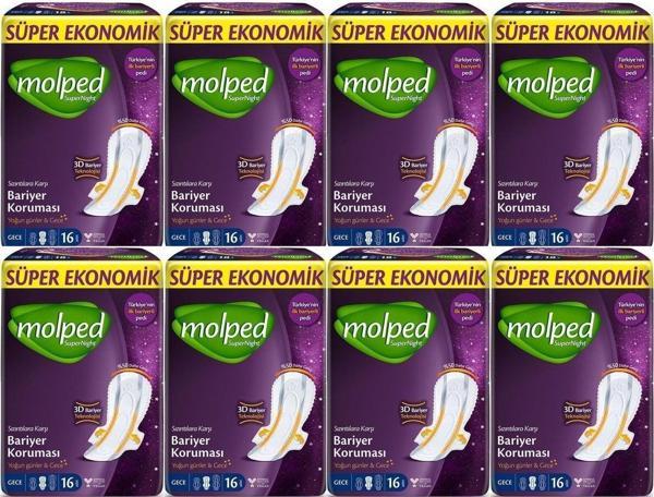 Molped Supernight Hijyenik Ped Gece Ekstra Uzun 16'Lı 8 Adet - Image 1
