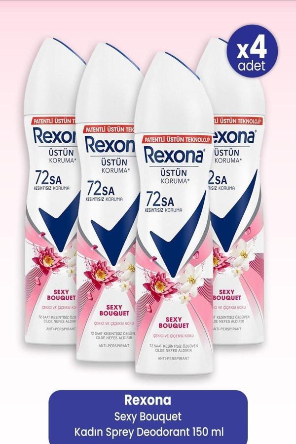 Rexona Sexy Bouquet Kadın Sprey Deodorant 150 Ml X 4 Adet - Image 1