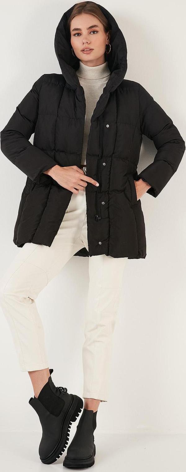 Lela Cepli Kemerli Kapüşonlu Regular Fit Kışlık Şişme Bayan Mont 55650154 SİYAH - Image 1