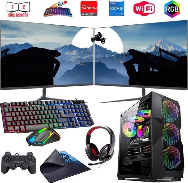İ7 13700F 32GB DDR4 1TB M2 8GB RX580 Çift 24" Mon. Oyun Bilgisayarı (Gaming SET) - Image 1