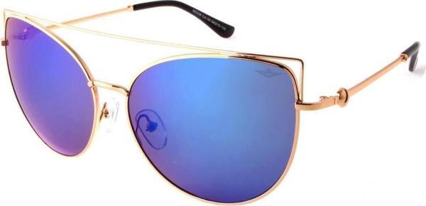 Angel Eyes Kadın Güneş Gözlüğü Cat Eyes Tasarım Gold Çerçeve Mor Aynalı Cam - Image 1