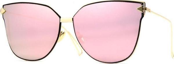 Angel Eyes Kadın Güneş Gözlüğü Cat Eyes Tasarım Gold Çerceve Pembe Cam - Image 1