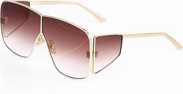 Angel Eyes Ae2004C3B4448 Altın Renk Çerçeve Kahverengi Kare Degrade Unisex Güneş Gözlüğü - Image 1