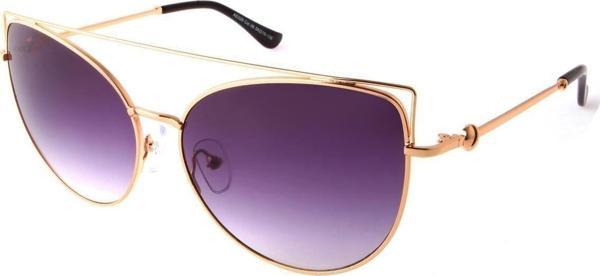 Angel Eyes Kadın Güneş Gözlüğü Cat Eyes Tasarım Gold Çerçeve Siyah Cam - Image 1