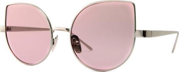 Angel Eyes Kadın Güneş Gözlüğü Cat Eyes Tasarım Gümüş Çerçeve Pembe Cam - Image 1