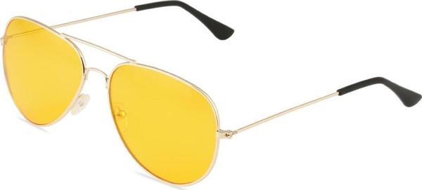 Angel Eyes Damla Tasarım Gold Çerçeve Gece Görüşlü Sarı Cam Unisex Gözlük - Image 1