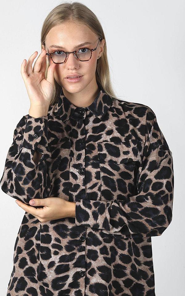 Angel Eyes Dikdörtgen Leopar Çerçeceli Unisex Güneş Gözlüğü Ae2160-C8 - Image 1