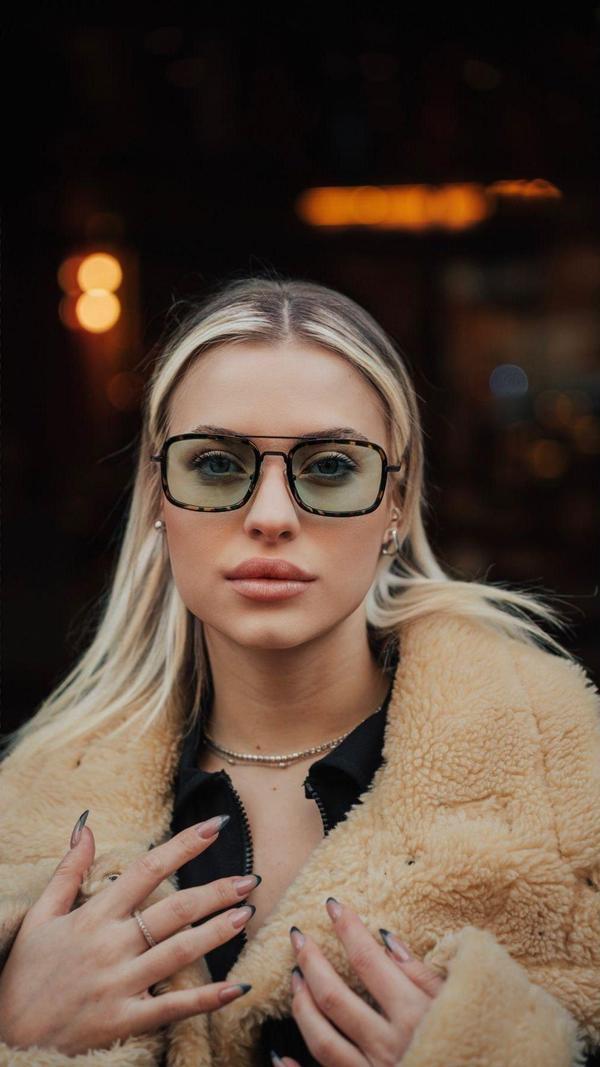 Angel Eyes Dikdörtgen Leopar Unisex Güneş Gözlüğü Ae2032 - Image 1