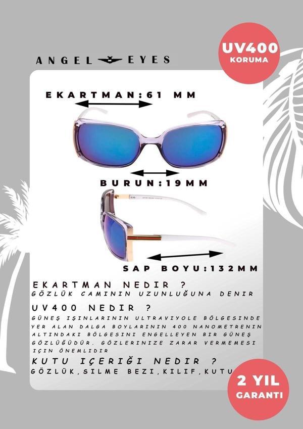 Angel Eyes Dikdörtgen Mavi Kadın Güneş Gözlüğü W105815894561 - Image 1