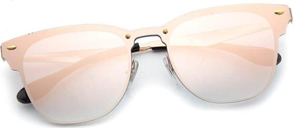 Angel Eyes Kadın Güneş Gözlüğü Geometrik Tasarım Gümüş Çerçeve Pembe Cam - Image 1