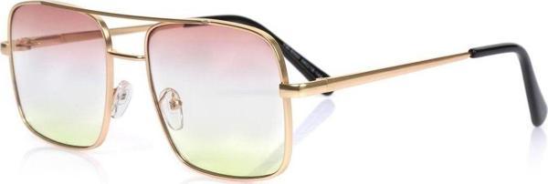Angel Eyes Kadın Güneş Gözlüğü Dikdörtgen Gold Çerçeve Pembe Yeşil Degrade Cam - Image 1