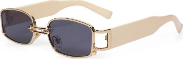 Angel Eyes Kadın Güneş Gözlüğü Dikdörtgen Gold Krem Çerçeve Siyah Cam - Image 1