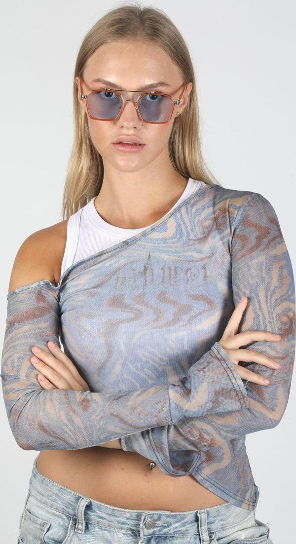Angel Eyes Dikdörtgen Turuncu Çerçeceli Unisex Güneş Gözlüğü Ae-0039C4C - Image 1