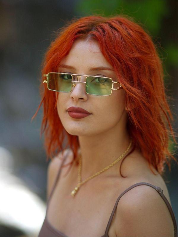Angel Eyes Dikdörtgen Yeşil Unisex Güneş Gözlüğü Yw-8817A - Image 1