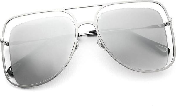 Angel Eyes Kadın Güneş Gözlüğü Kare Tasarım Gümüş Çerçeve Gümüş Aynalı Cam - Image 1