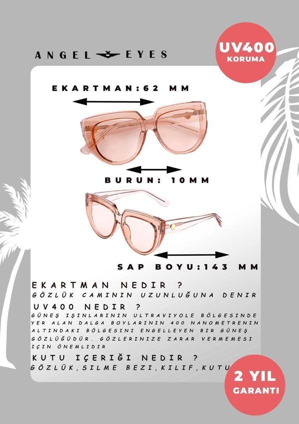 Angel Eyes Geometrik Şeffaf Kadın Güneş Gözlüğü Ae2012C5B4489 - Image 1