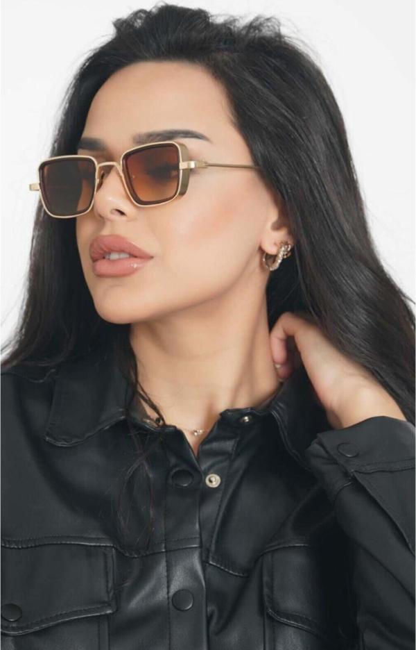 Angel Eyes Gold Dikdörtgen Unisex Güneş Gözlüğü Yw-2023B - Image 1