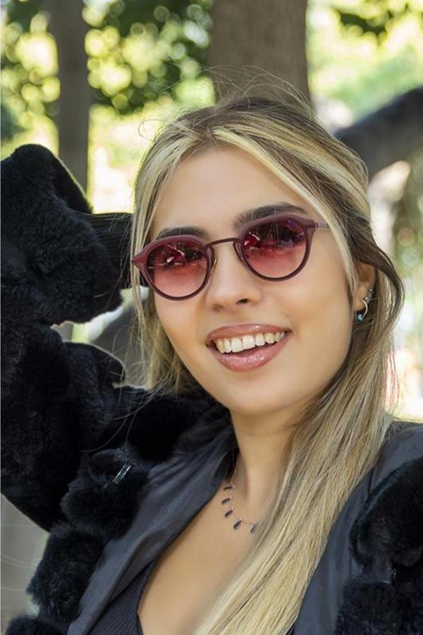 Angel Eyes Kadın Güneş Gözlüğü Oval Tasarım Bordo Çerçeve Bordo Cam - Image 1