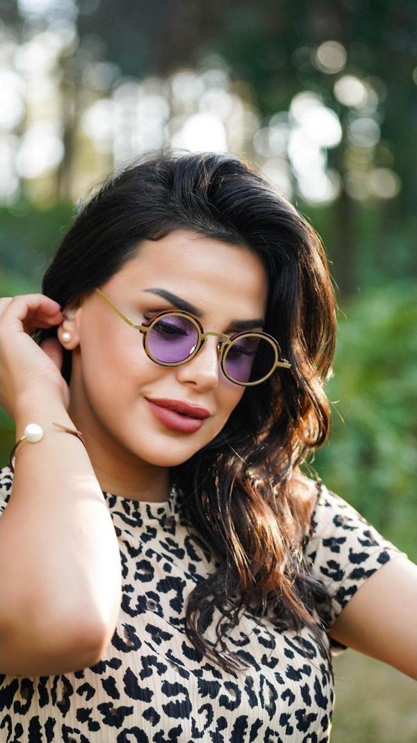 Angel Eyes Kadın Güneş Gözlüğü Yuvarlak Leopar Çerçeve Mor Cam - Image 1