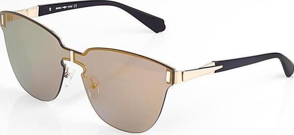 Angel Eyes Kadın Güneş Gözlüğü Oval Tasarım Gold Çerçeve Aynalı Cam - Image 1