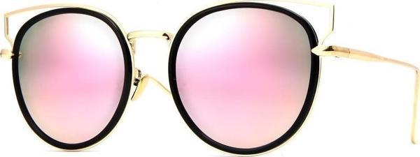Angel Eyes Kadın Güneş Gözlüğü Yuvarlak Tasarım Gold Çerceve Mor Cam - Image 1