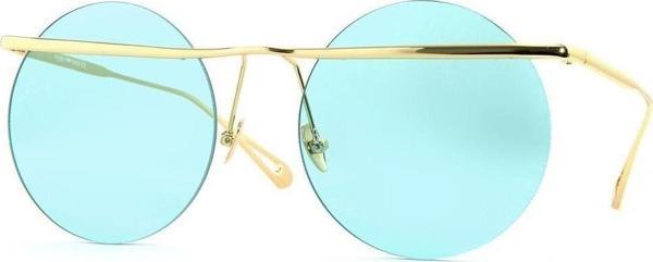 Angel Eyes Kadın Güneş Gözlüğü Oval Tasarım Gold Çerceve Mavi Cam - Image 1