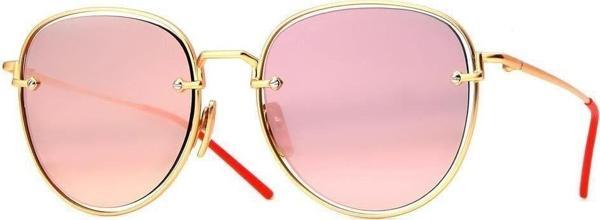 Angel Eyes Kadın Güneş Gözlüğü Oval Tasarım Gold Çerceve Pembe Cam - Image 1