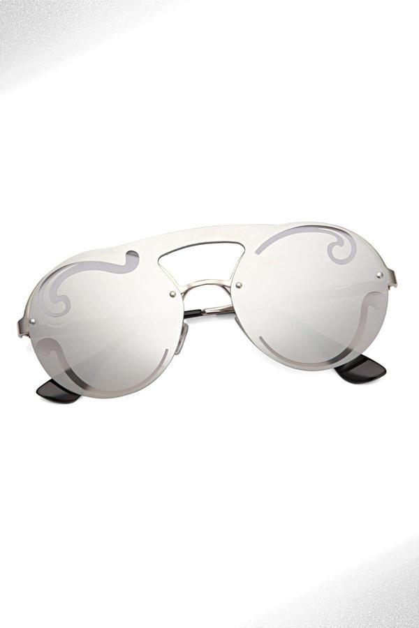 Angel Eyes Kadın Güneş Gözlüğü Yuvarlak Tasarım Gümüş Çerçeve Gümüş Aynalı Cam - Image 1