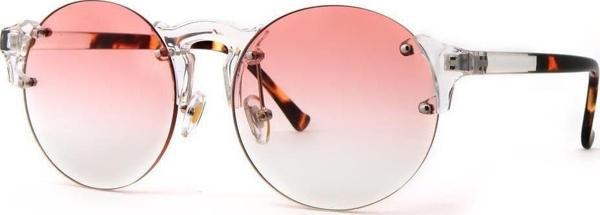 Angel Eyes Kadın Güneş Gözlüğü Yuvarlak Tasarım Leopar Detaylı Gümüş Çerceve Degrade Cam - Image 1