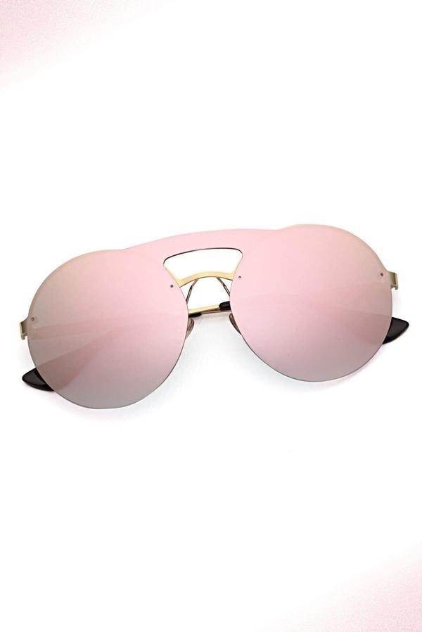 Angel Eyes Kadın Güneş Gözlüğü Yuvarlak Tasarım Pembe Çerçeve Pembe Aynalı Cam - Image 1