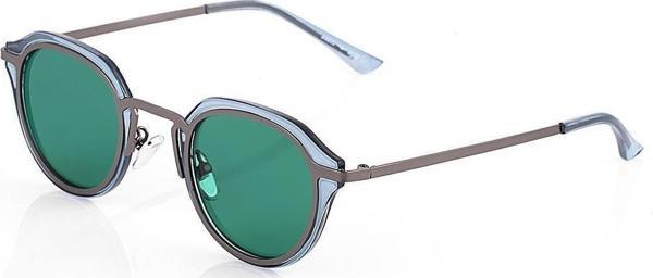 Angel Eyes Kadın Güneş Gözlüğü Oval Tasarım Şeffaf Mavi Çerçeve Yeşil Cam - Image 1