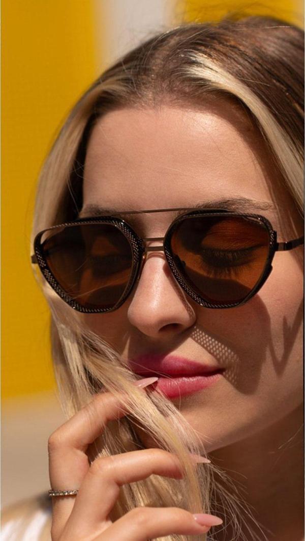 Angel Eyes Kahverengi Geometrik Çerçeve Unisex Güneş Gözlüğü B4937 - Image 1