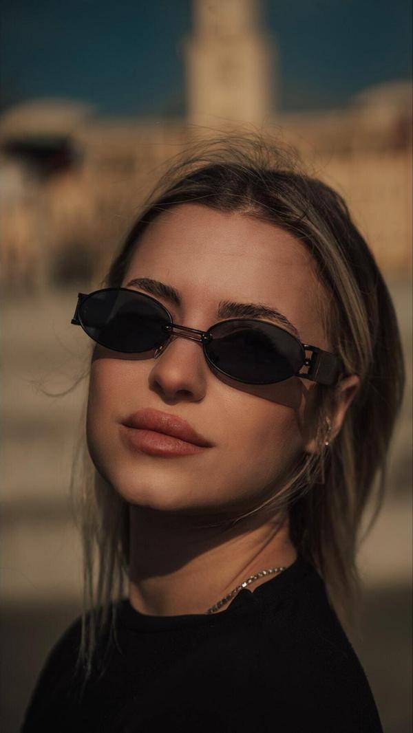 Angel Eyes Kadın Güneş Gözlüğü Siyah Oval Çerçeve Siyah Cam - Image 1