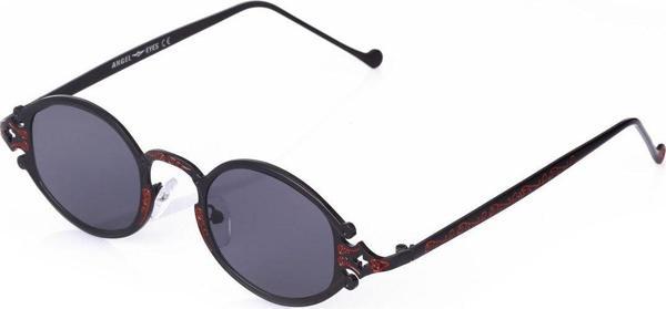 Angel Eyes Siyah Mat Cam Mat Siyah Oval Metal Çerçeve Unısex Güneş Gözlüğü - Image 1