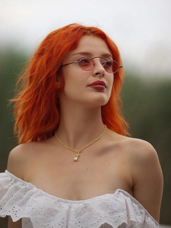 Angel Eyes Yuvarlak Pembe Unisex Güneş Gözlüğü Yw-8073E - Image 1