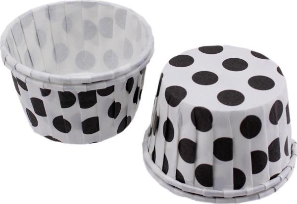 Cupcake Kalıbı Büyük Boy 62*40 Mm (100 Adet)  Puantiyeli  Beyaz - Image 1