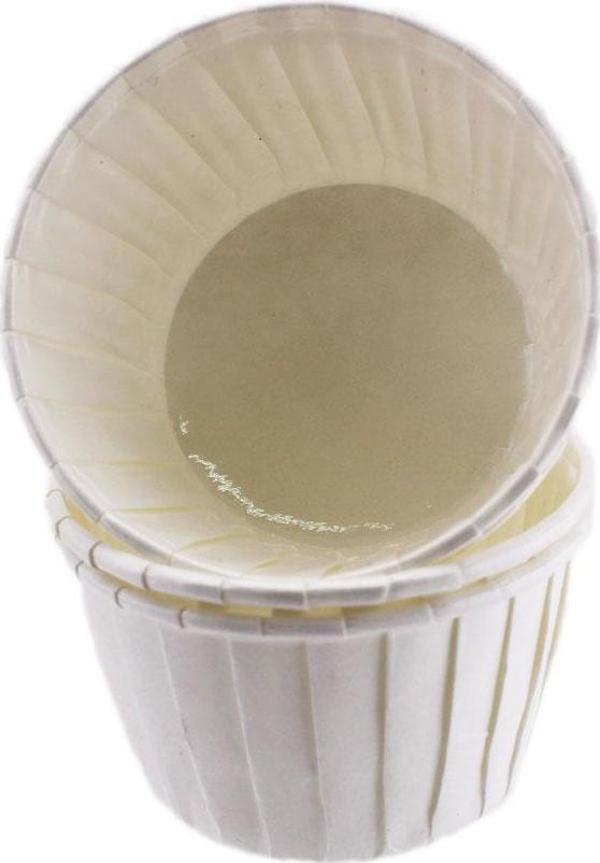 Cupcake Kalıbı Büyük Boy Düz Renk  62*40 Mm (50 Adet)  Beyaz - Image 1