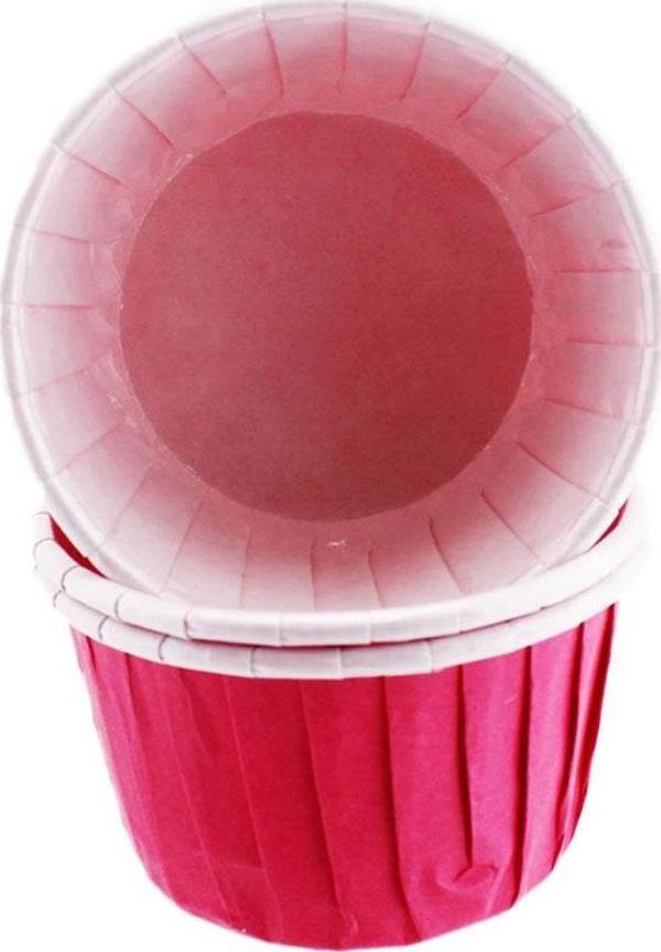 Cupcake Kalıbı Küçük Boy Düz Renk  44X35  MM (100 Adet)  Fuşya - Image 1