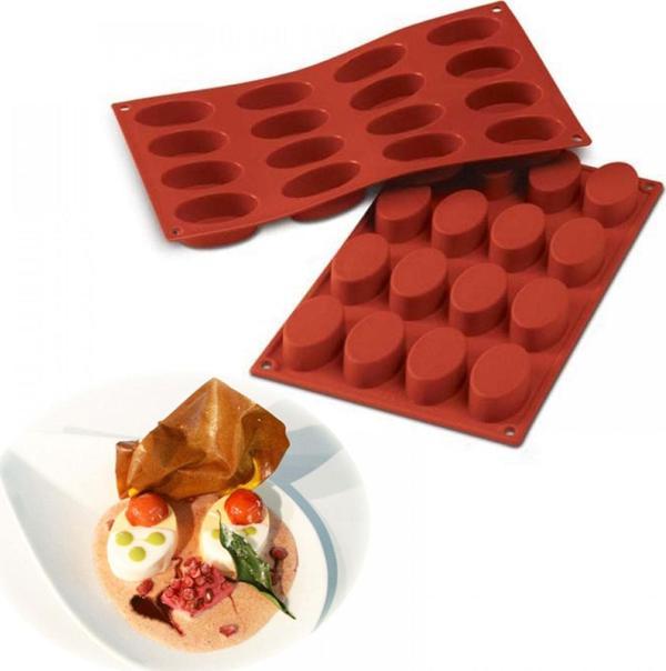 Silikon Kalıp Çikolata Ve Kek Kalıbı Oval Model 16 lı BT66 - Image 1