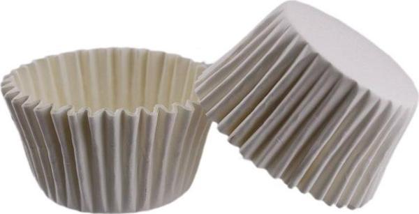 Kek Kalıbı Pet Kapsül 52X45 MM Kağıt Cupcake Kalıbı (100 Adet)  Beyaz - Image 1