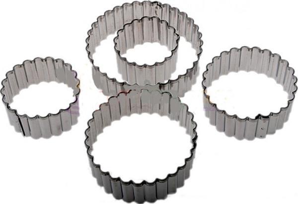 Kek Kurabiye Ve Pasta Kalıbı Metal 5 Li Set Yuvarlak Tırtıklı - Image 1