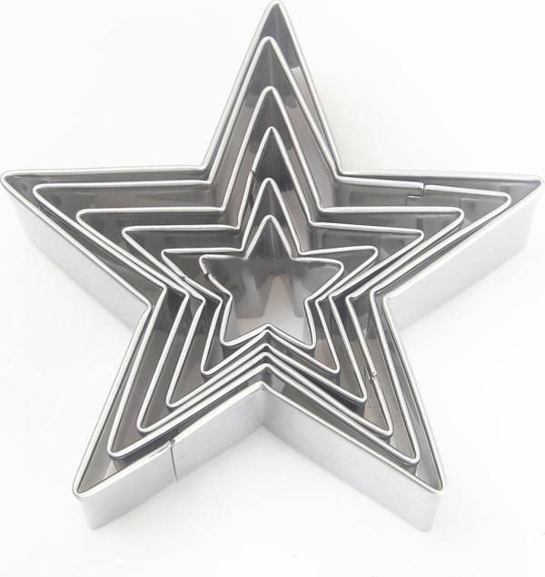 Kek Kurabiye Ve Pasta Kalıbı Metal Yıldız Model Seti 5 li BK024 - Image 1