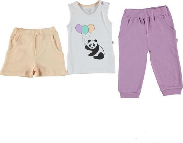Bravo Baby 3 lü Yazlık Set (Atlet-Pantolon-Şort) 6-9 Ay - Image 1