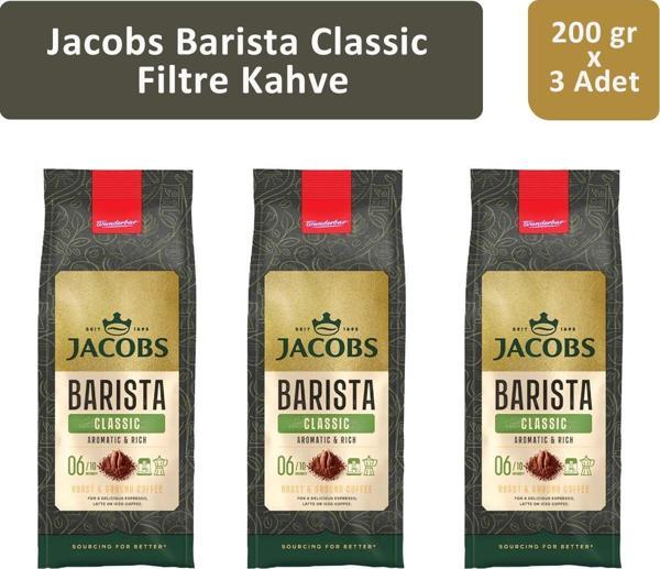 Jacobs Barista Classic Filtre Kahve 200 gr x 3 Adet - Image 1