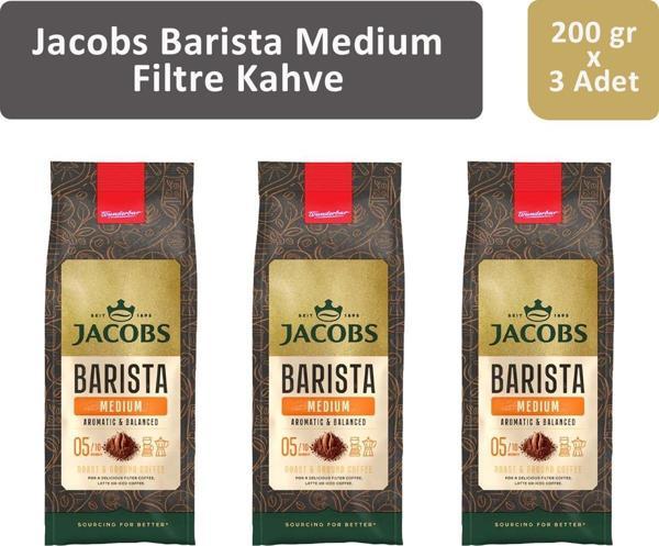 Jacobs Barista Medium Filtre Kahve 200 gr x 3 Adet - Image 1